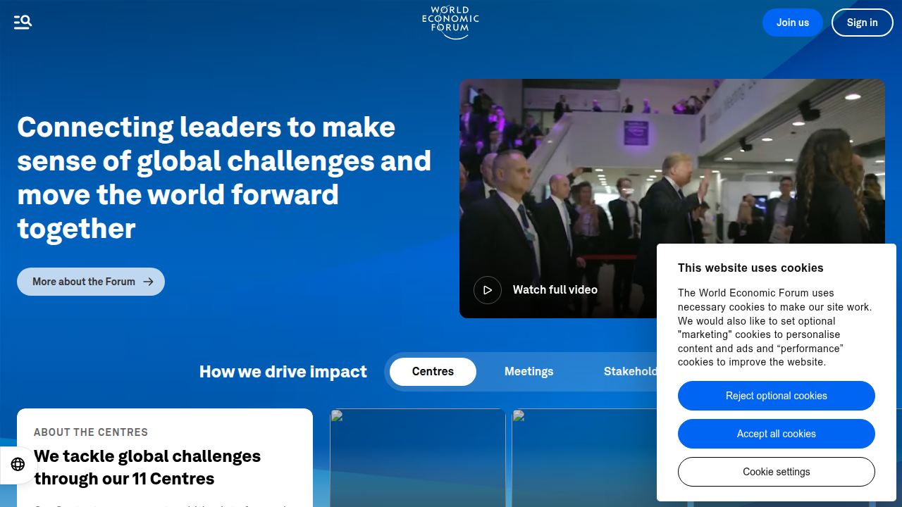 The World Economic Forum website, providing insights and reports on global economic and social issues.