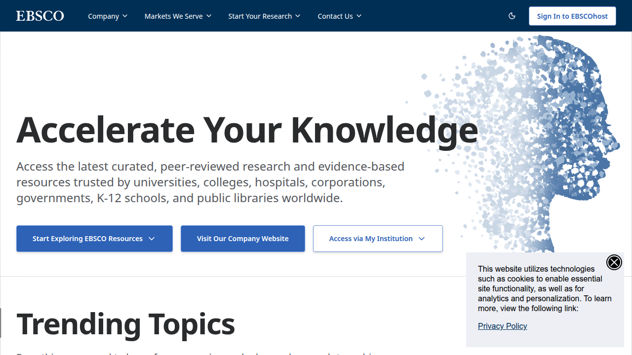EBSCO provides research resources for education, including insights into alternative models.