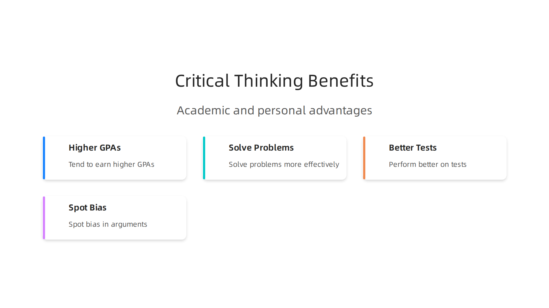 Visualizing the academic and personal advantages of developing critical thinking skills during high school.