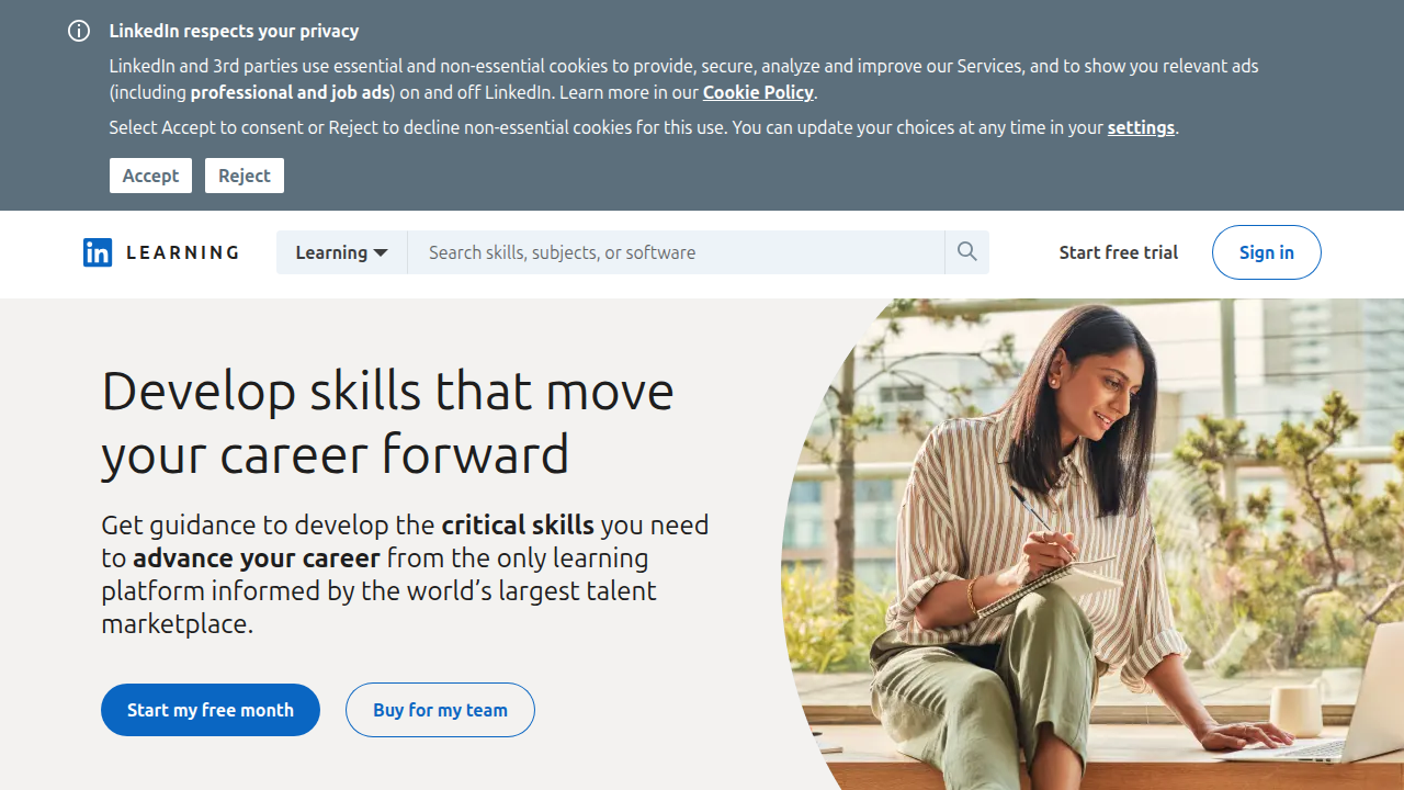 A look at the LinkedIn Learning platform, offering diverse expert-led courses on critical thinking and professional development.