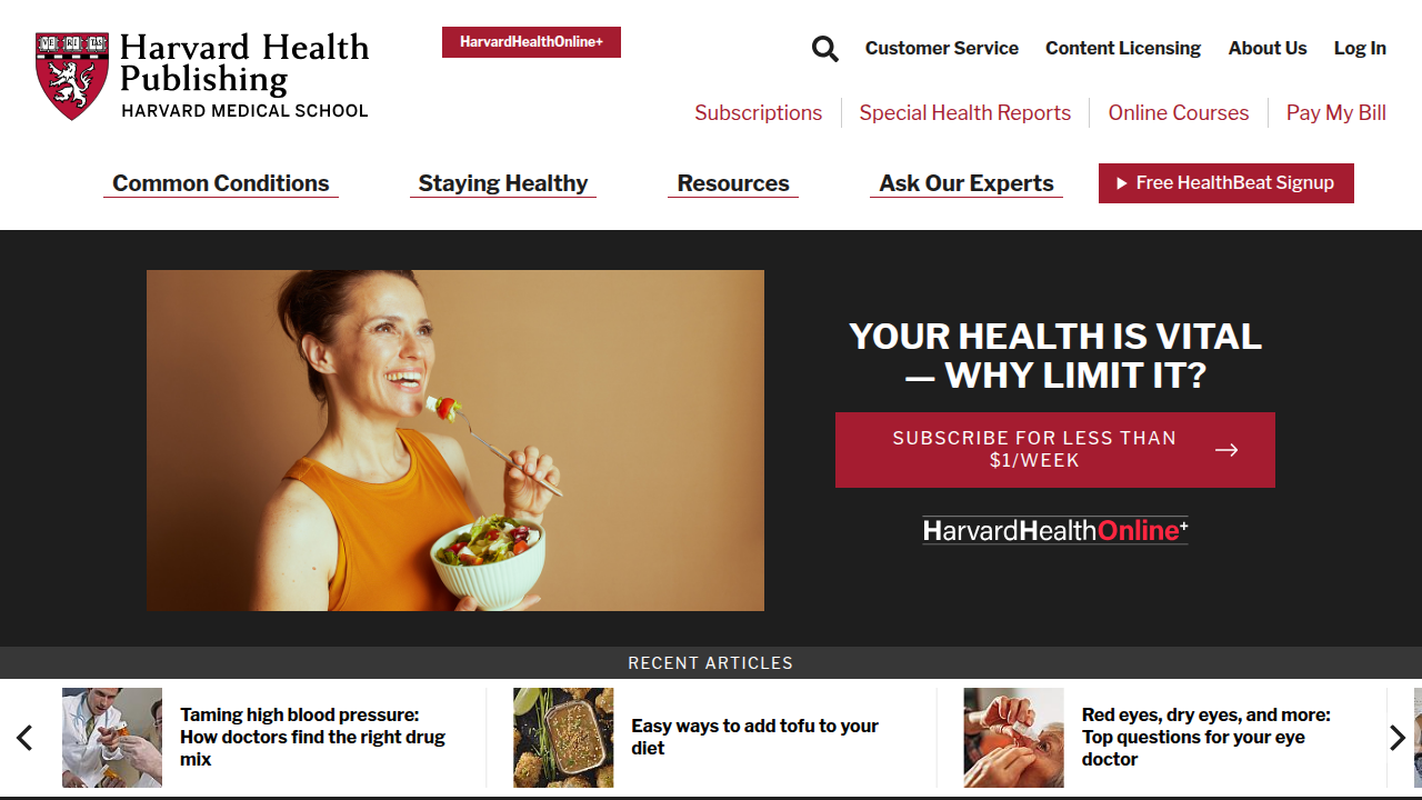 Screenshot of the Harvard Health website, offering tips to leverage neuroplasticity for maintaining cognitive fitness.