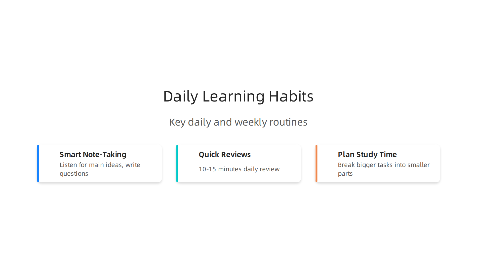 Key daily and weekly routines that contribute to consistent academic improvement and better high school grades.