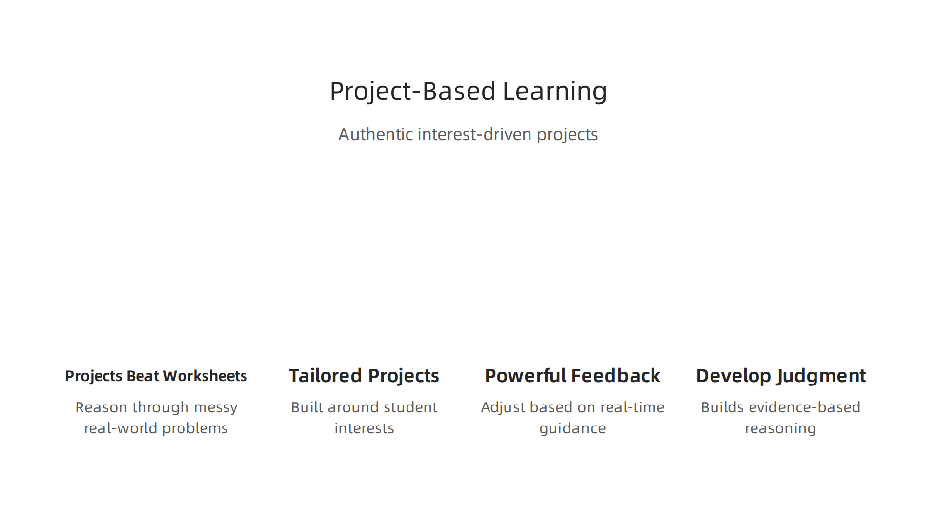 Project-Based Learning at Fusion Academy emphasizes applying critical thinking to authentic, interest-driven challenges.