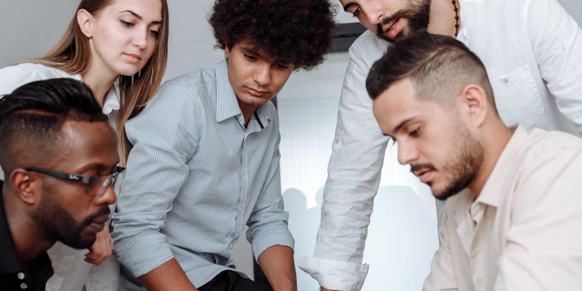 A team collaborates effectively, connecting various ideas to form a comprehensive strategic plan.