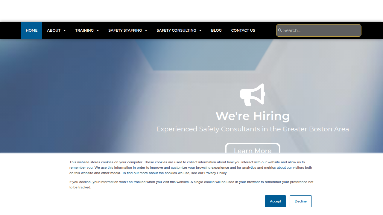 The homepage of United Safety Pros, an organization that debunks common OSHA training myths.