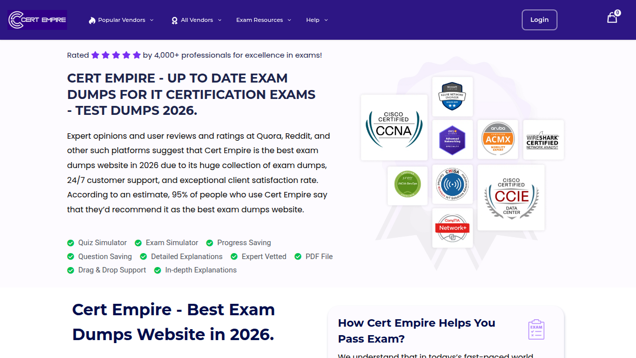 The homepage of CertEmpire, a resource offering insights into GCP certification costs and benefits.