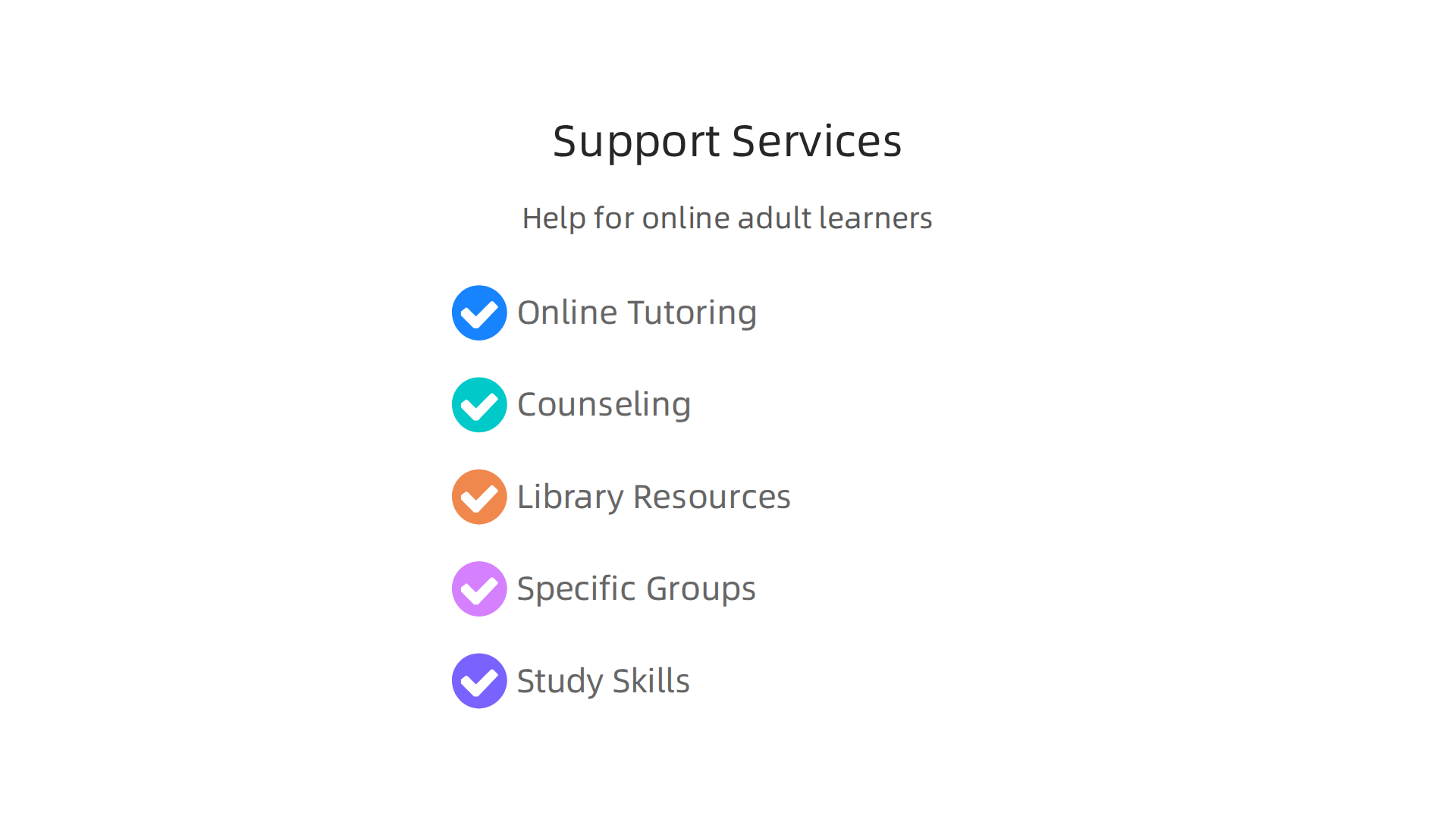 Explore the comprehensive support services available to adult learners, designed to ensure success in California online community colleges.